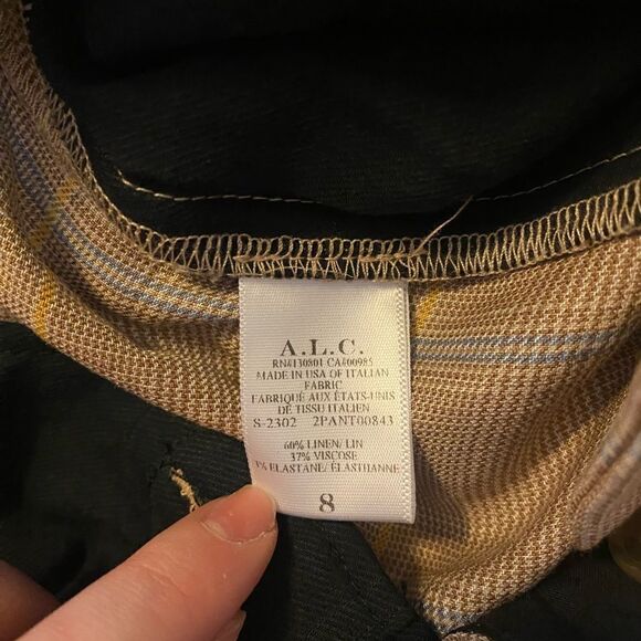 A.L.C. Fynn Plaid Straight-Leg Pants NWT size 8 $495 - Picture 9 of 10
